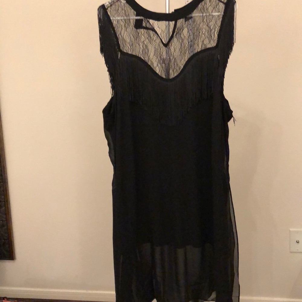 Lace fringe top
